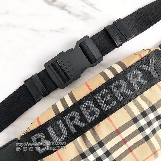 Burberry專櫃新款包包 巴寶莉vintage格紋合棉腰包胸包挎包  db1002